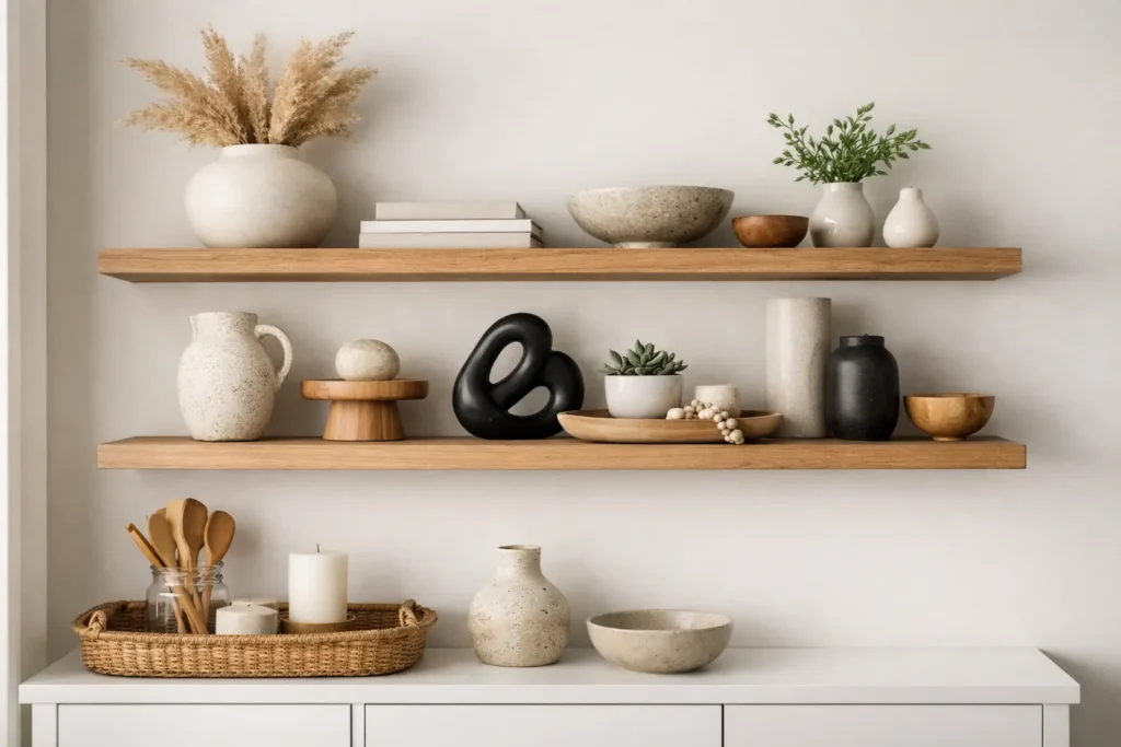 How to Style Open Shelves Without Clutter