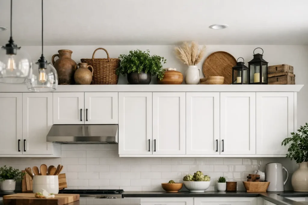How to Decorate Above Kitchen Cabinets