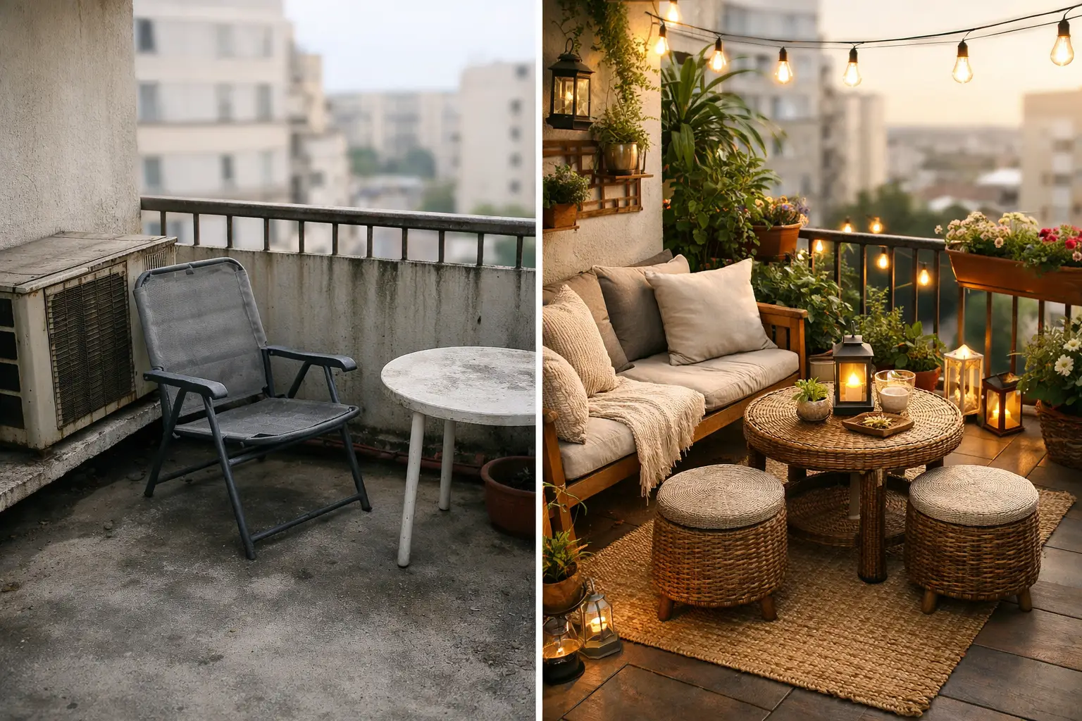Small Balcony Makeover: Before and After Ideas for a Cozy Space