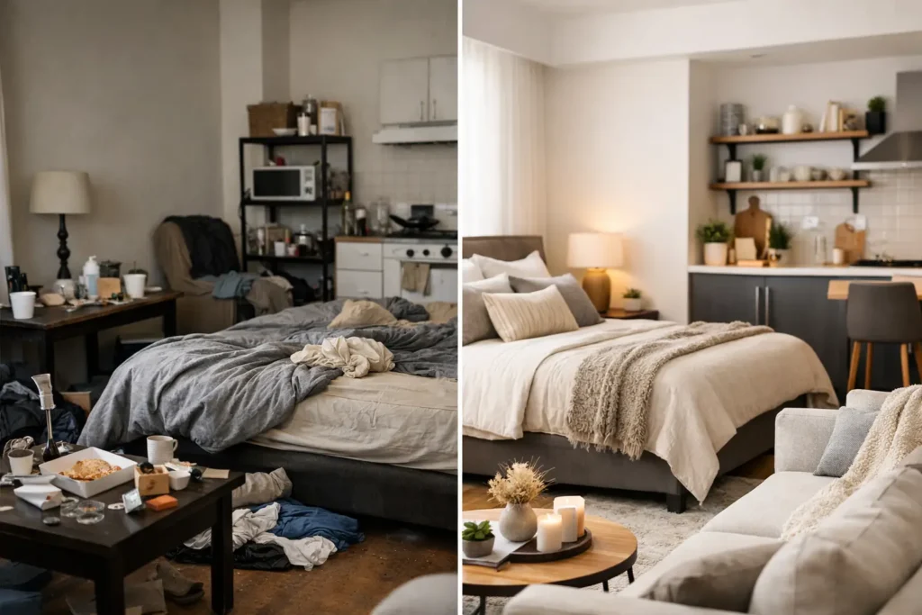 Studio Apartment Makeover Before and After